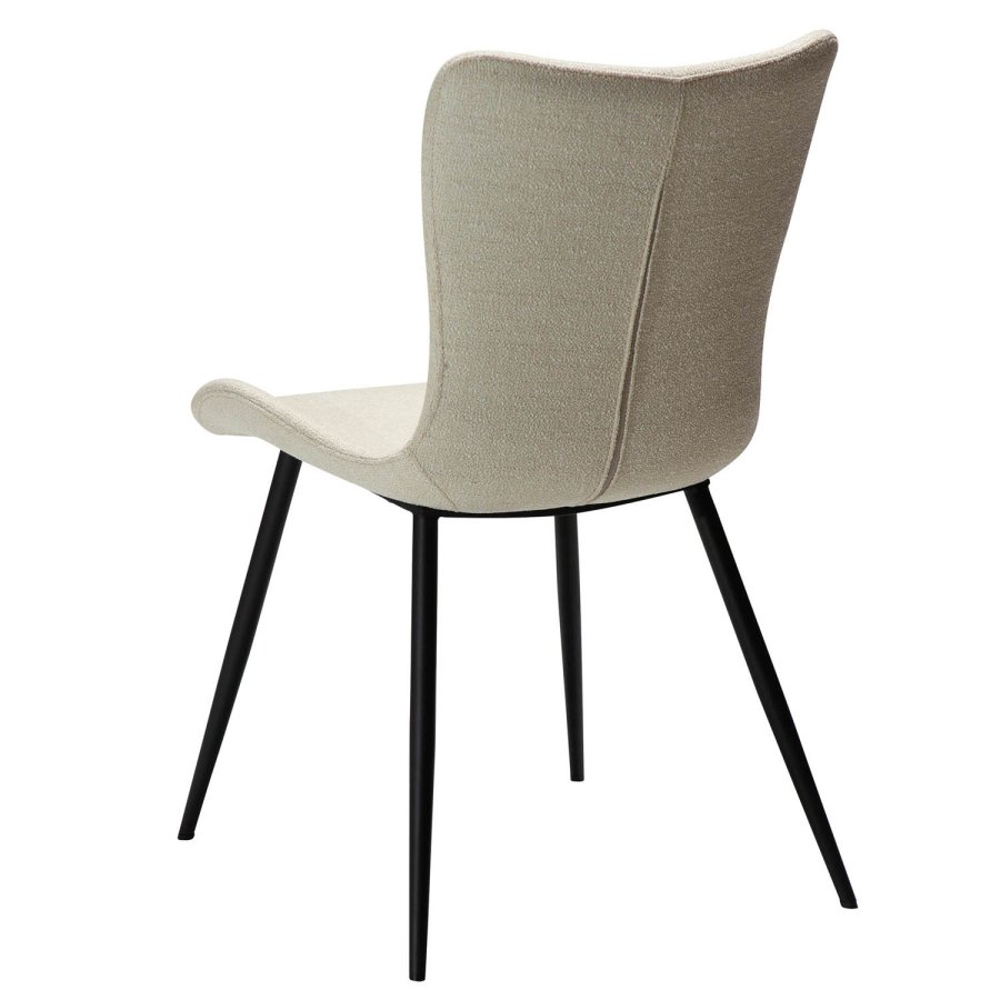 DAN-FORM Medusa spisebordsstol - beige bouclé stof og sort stl