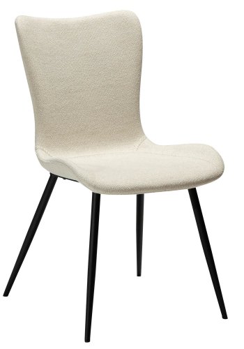 DAN-FORM Medusa spisebordsstol - beige bouclé stof og sort stl