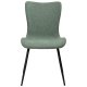 DAN-FORM Medusa spisebordsstol - grn bouclé stof og sort stl