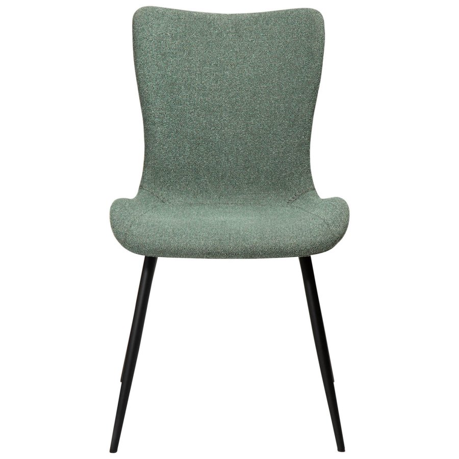 DAN-FORM Medusa spisebordsstol - grn bouclé stof og sort stl