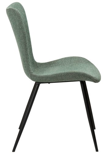 DAN-FORM Medusa spisebordsstol - grn bouclé stof og sort stl