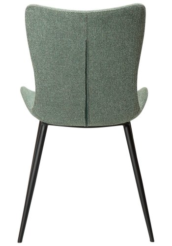 DAN-FORM Medusa spisebordsstol - grn bouclé stof og sort stl
