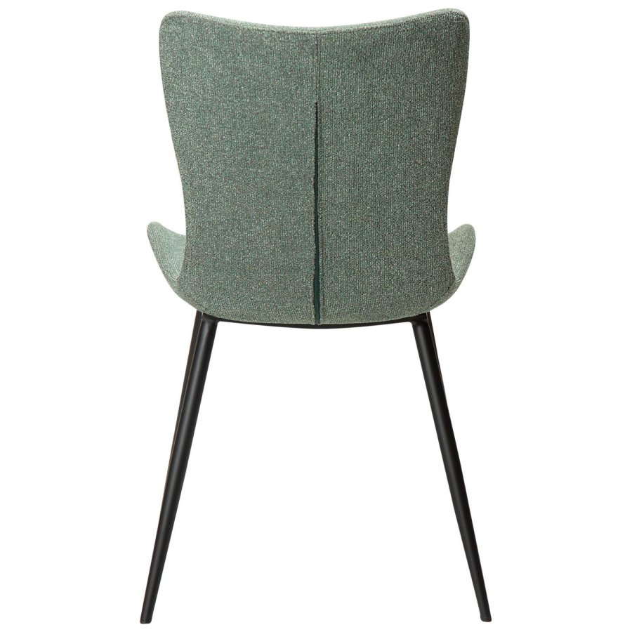 DAN-FORM Medusa spisebordsstol - grn bouclé stof og sort stl