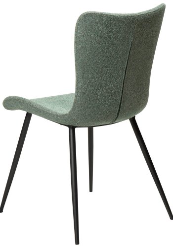 DAN-FORM Medusa spisebordsstol - grn bouclé stof og sort stl