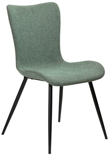 DAN-FORM Medusa spisebordsstol - grn bouclé stof og sort stl