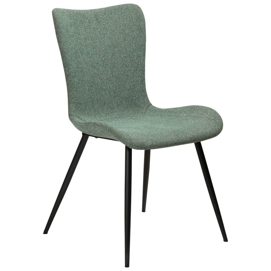 DAN-FORM Medusa spisebordsstol - grn bouclé stof og sort stl