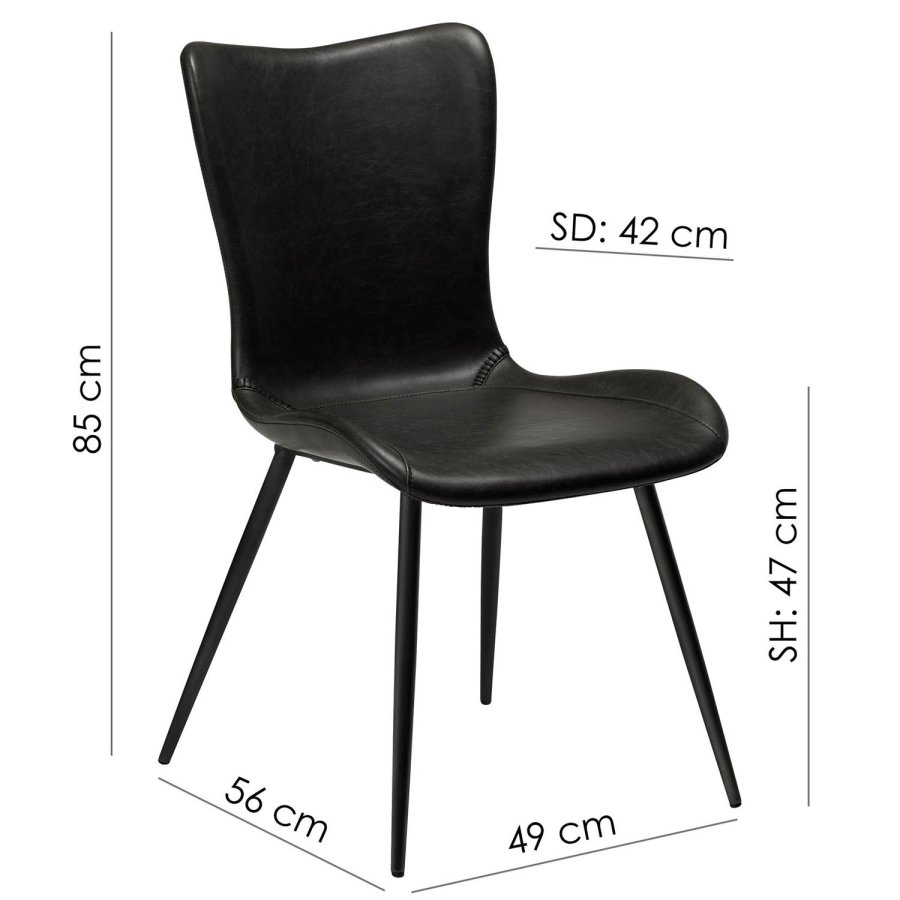 DAN-FORM Medusa spisebordsstol - brun bouclé stof og sort stl