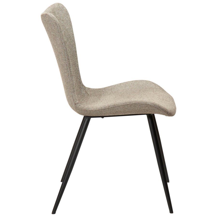 DAN-FORM Medusa spisebordsstol - brun bouclé stof og sort stl