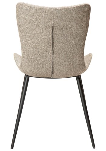 DAN-FORM Medusa spisebordsstol - brun bouclé stof og sort stl