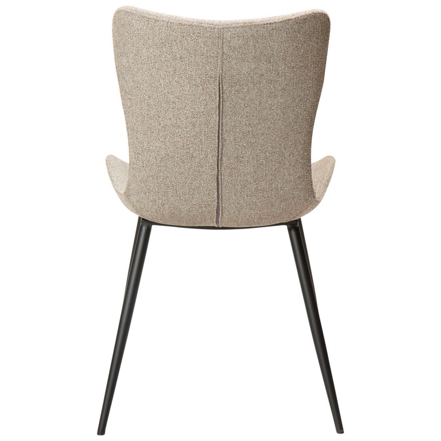 DAN-FORM Medusa spisebordsstol - brun bouclé stof og sort stl