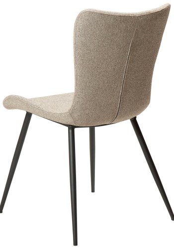 DAN-FORM Medusa spisebordsstol - brun bouclé stof og sort stl