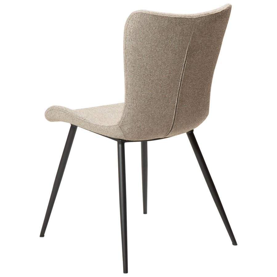 DAN-FORM Medusa spisebordsstol - brun bouclé stof og sort stl