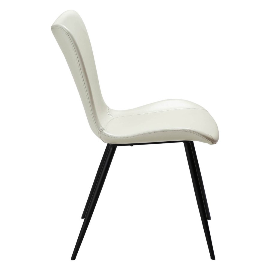 DAN-FORM Medusa spisebordsstol - knoglehvid kunstlder og sort stl