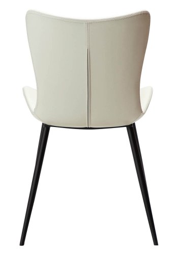 DAN-FORM Medusa spisebordsstol - knoglehvid kunstlder og sort stl