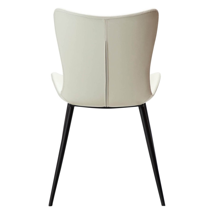 DAN-FORM Medusa spisebordsstol - knoglehvid kunstlder og sort stl