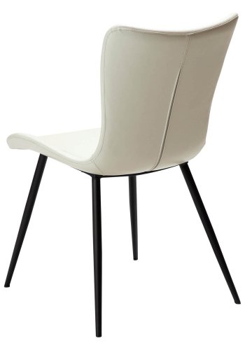 DAN-FORM Medusa spisebordsstol - knoglehvid kunstlder og sort stl