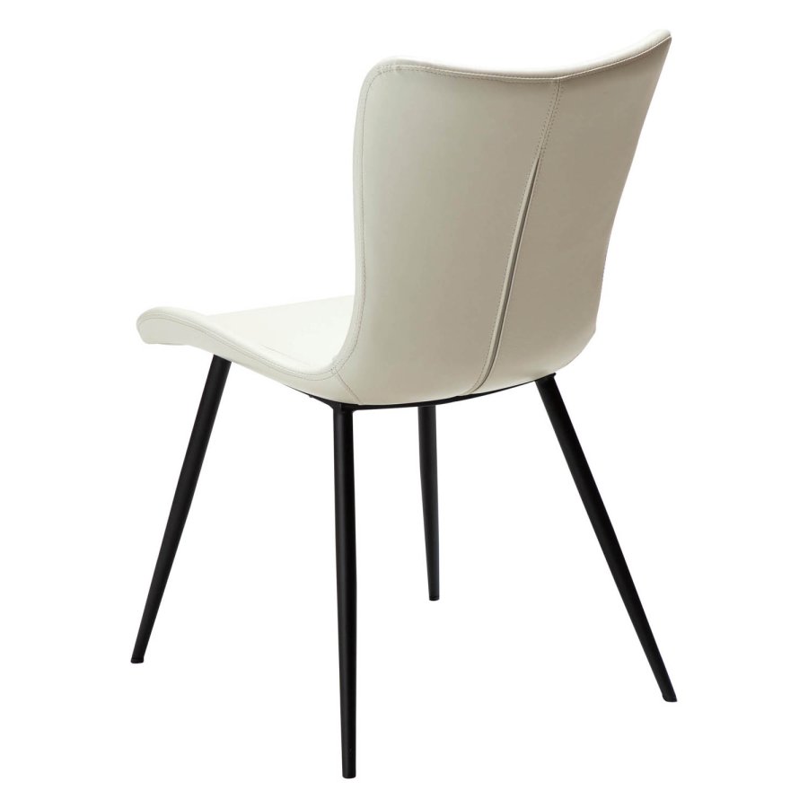 DAN-FORM Medusa spisebordsstol - knoglehvid kunstlder og sort stl