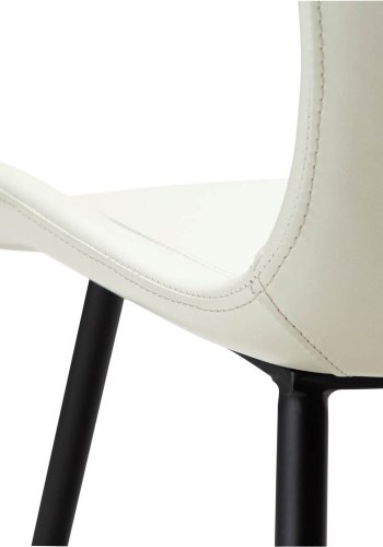 DAN-FORM Medusa spisebordsstol - knoglehvid kunstlder og sort stl