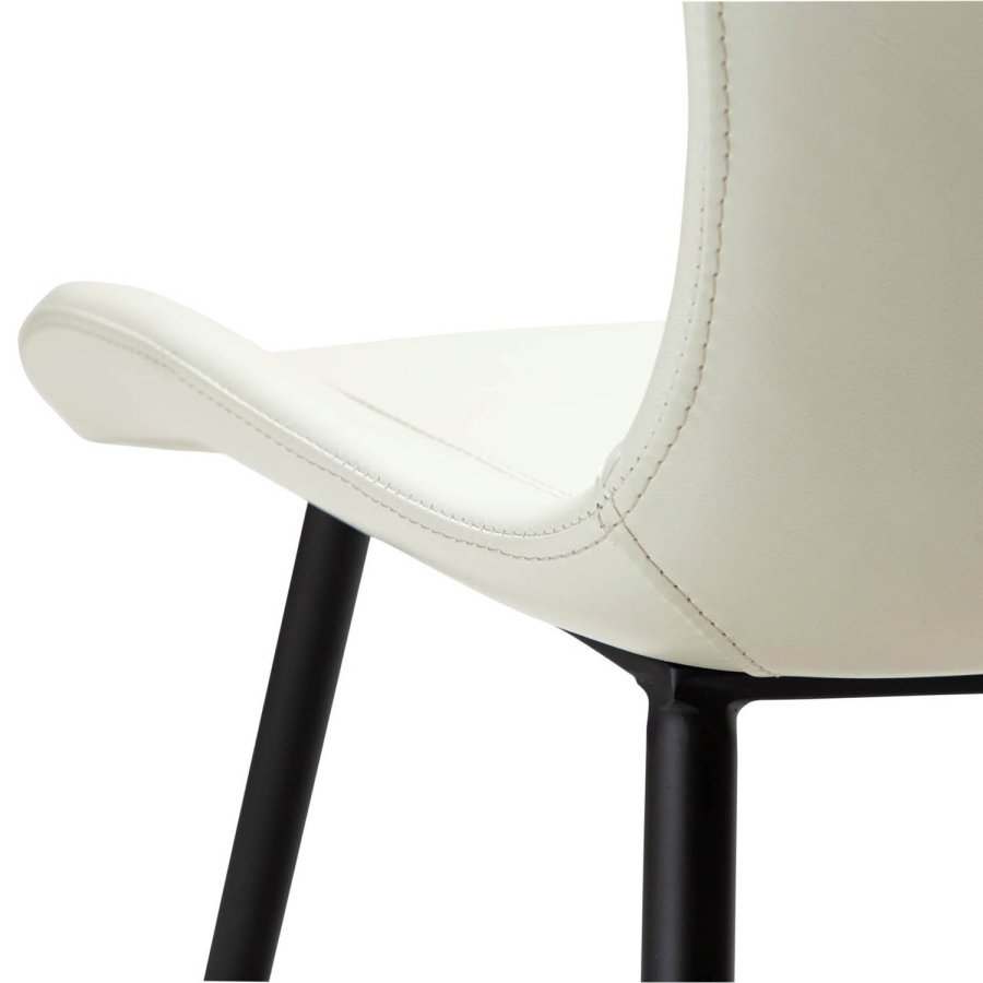 DAN-FORM Medusa spisebordsstol - knoglehvid kunstlder og sort stl