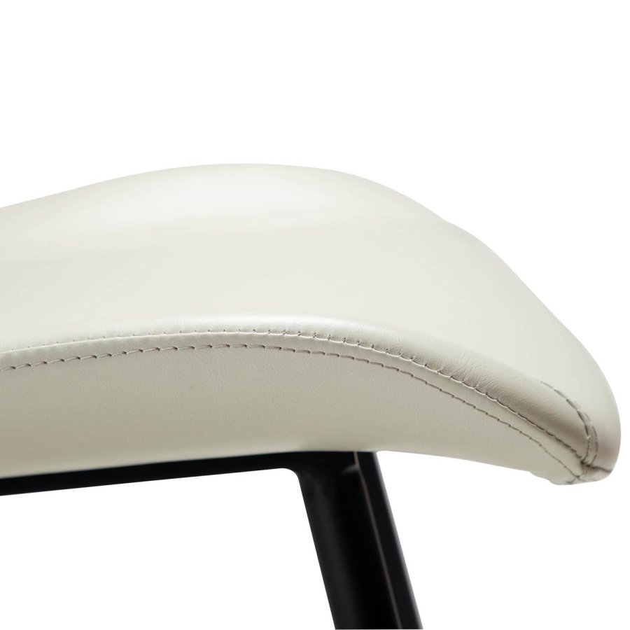 DAN-FORM Medusa spisebordsstol - knoglehvid kunstlder og sort stl