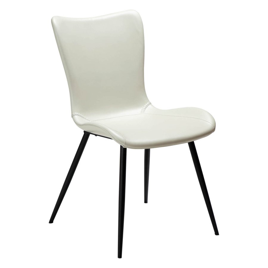 DAN-FORM Medusa spisebordsstol - knoglehvid kunstlder og sort stl