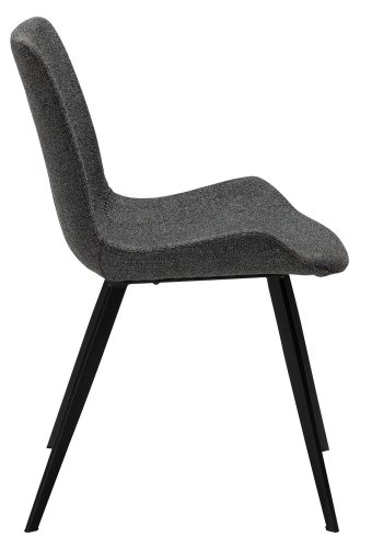 DAN-FORM Hype spisebordsstol - gr bouclé stof og sort stl
