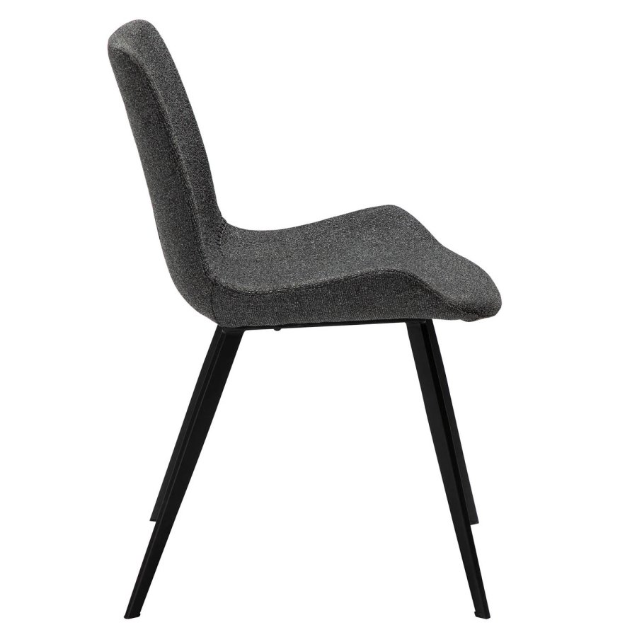 DAN-FORM Hype spisebordsstol - gr bouclé stof og sort stl