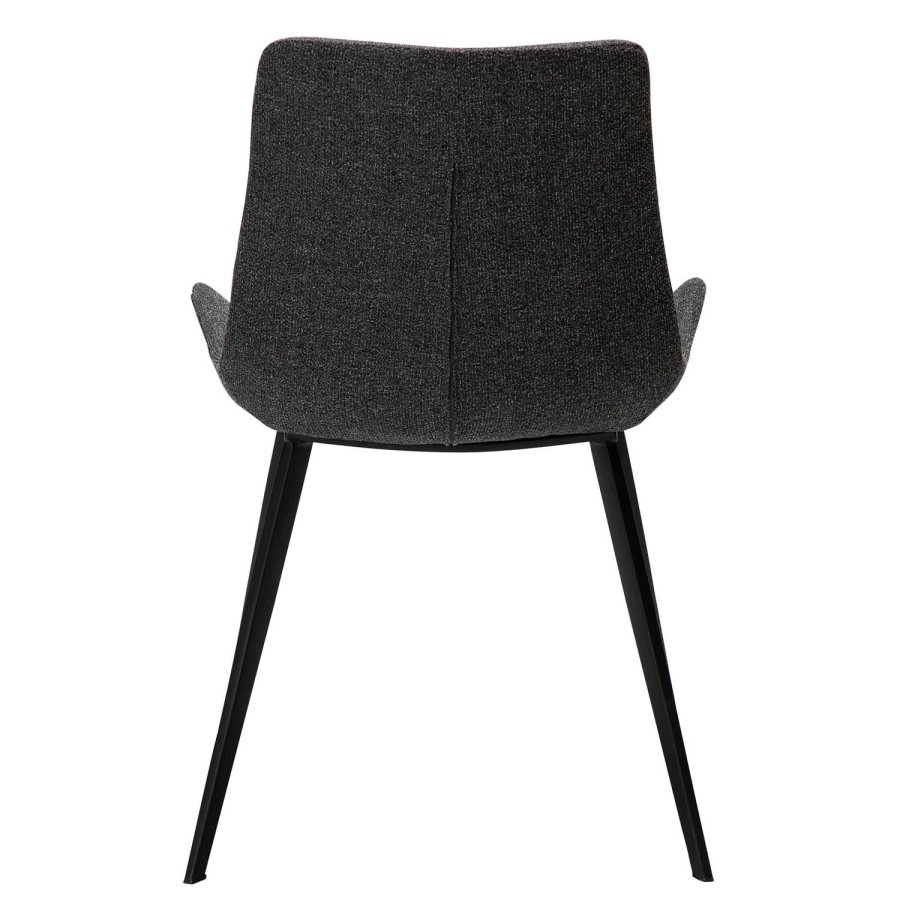 DAN-FORM Hype spisebordsstol - gr bouclé stof og sort stl