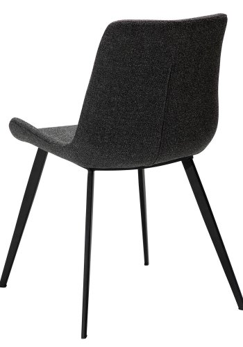 DAN-FORM Hype spisebordsstol - gr bouclé stof og sort stl