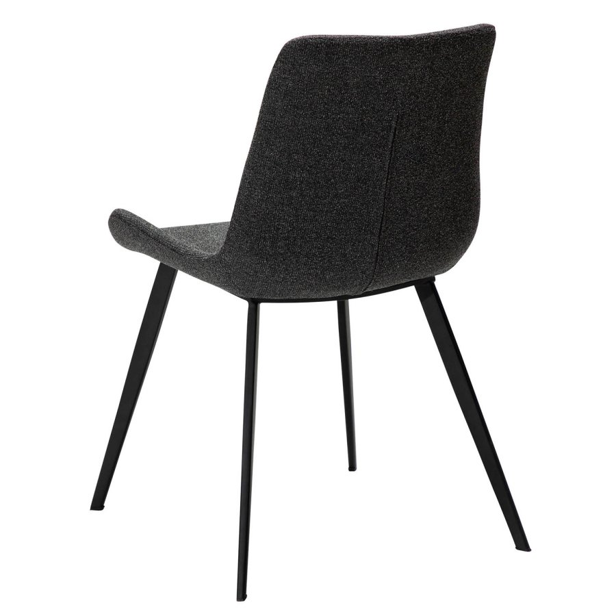 DAN-FORM Hype spisebordsstol - gr bouclé stof og sort stl