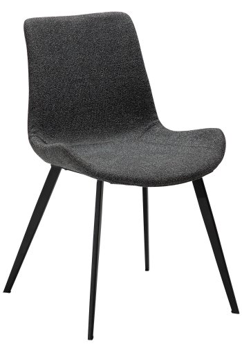 DAN-FORM Hype spisebordsstol - gr bouclé stof og sort stl