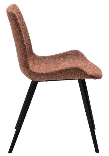 DAN-FORM Hype spisebordsstol - rd bouclé stof og sort stl