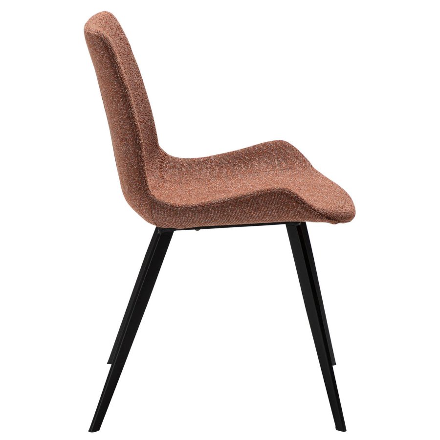 DAN-FORM Hype spisebordsstol - rd bouclé stof og sort stl