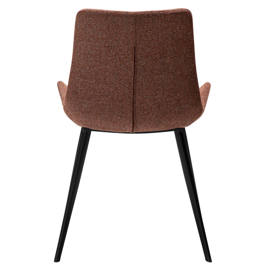 DAN-FORM Hype spisebordsstol - rd bouclé stof og sort stl