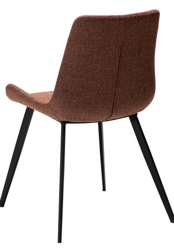 DAN-FORM Hype spisebordsstol - rd bouclé stof og sort stl