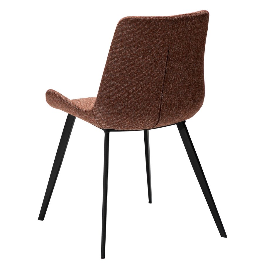 DAN-FORM Hype spisebordsstol - rd bouclé stof og sort stl