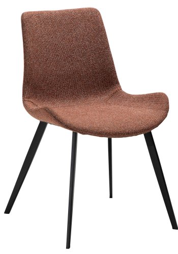 DAN-FORM Hype spisebordsstol - rd bouclé stof og sort stl