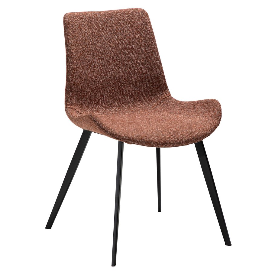 DAN-FORM Hype spisebordsstol - rd bouclé stof og sort stl