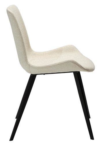 DAN-FORM Hype spisebordsstol - beige bouclé stof og sort stl