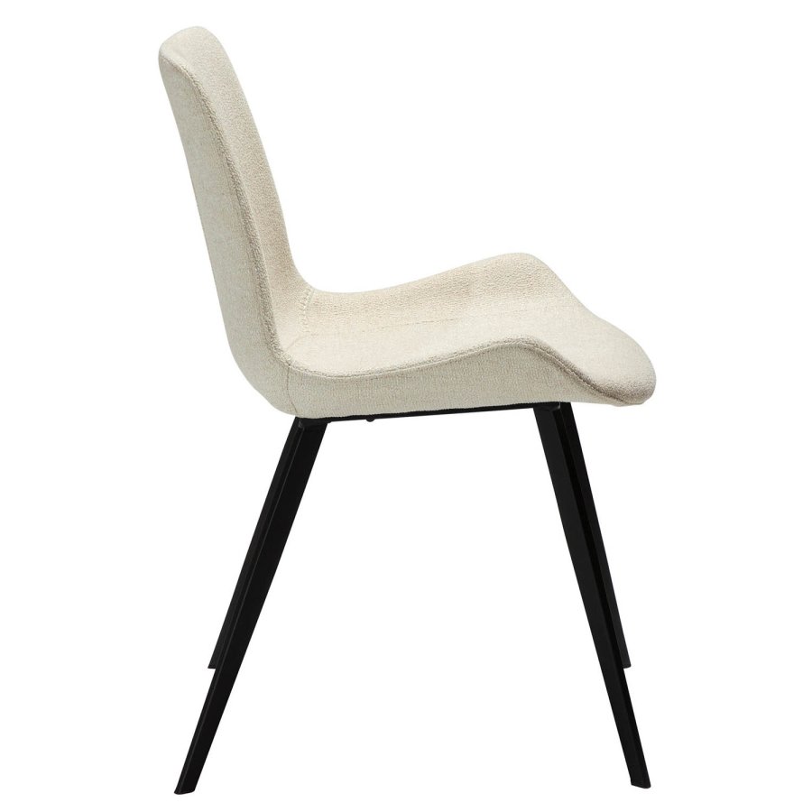 DAN-FORM Hype spisebordsstol - beige bouclé stof og sort stl