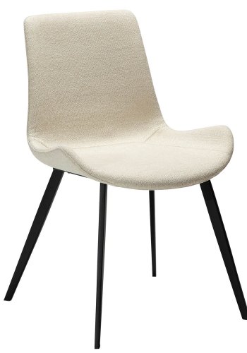 DAN-FORM Hype spisebordsstol - beige bouclé stof og sort stl