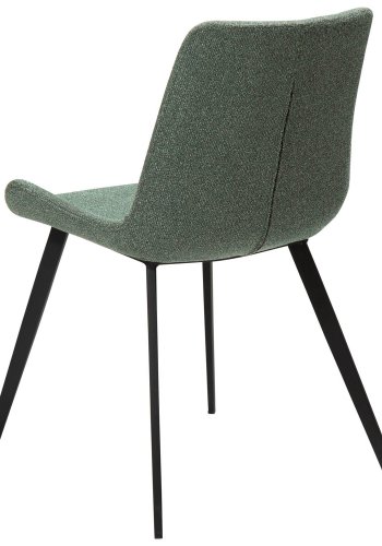 DAN-FORM Hype spisebordsstol - grn bouclé stof og sort stl