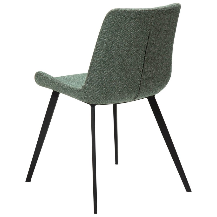 DAN-FORM Hype spisebordsstol - grn bouclé stof og sort stl