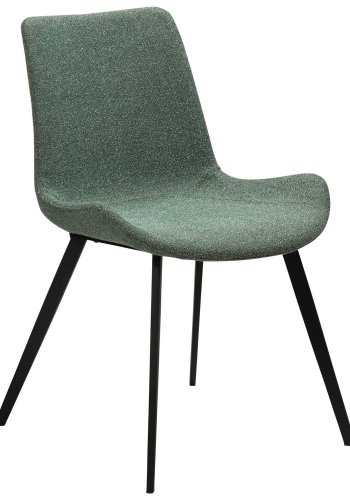 DAN-FORM Hype spisebordsstol - grn bouclé stof og sort stl