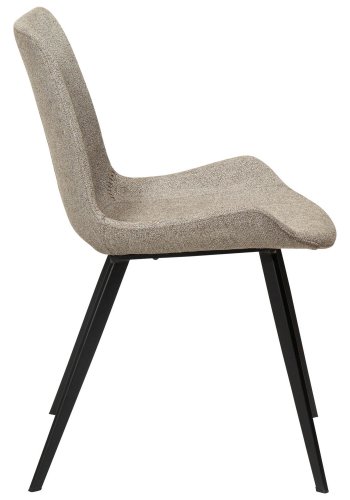 DAN-FORM Hype spisebordsstol - sand bouclé stof og sort stl