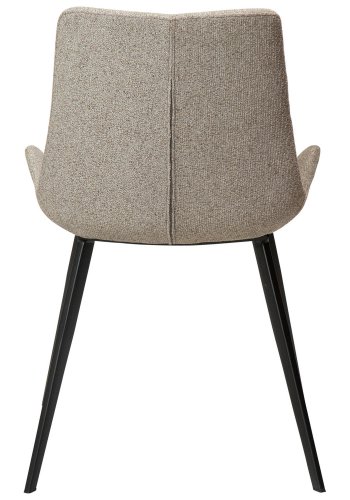 DAN-FORM Hype spisebordsstol - sand bouclé stof og sort stl
