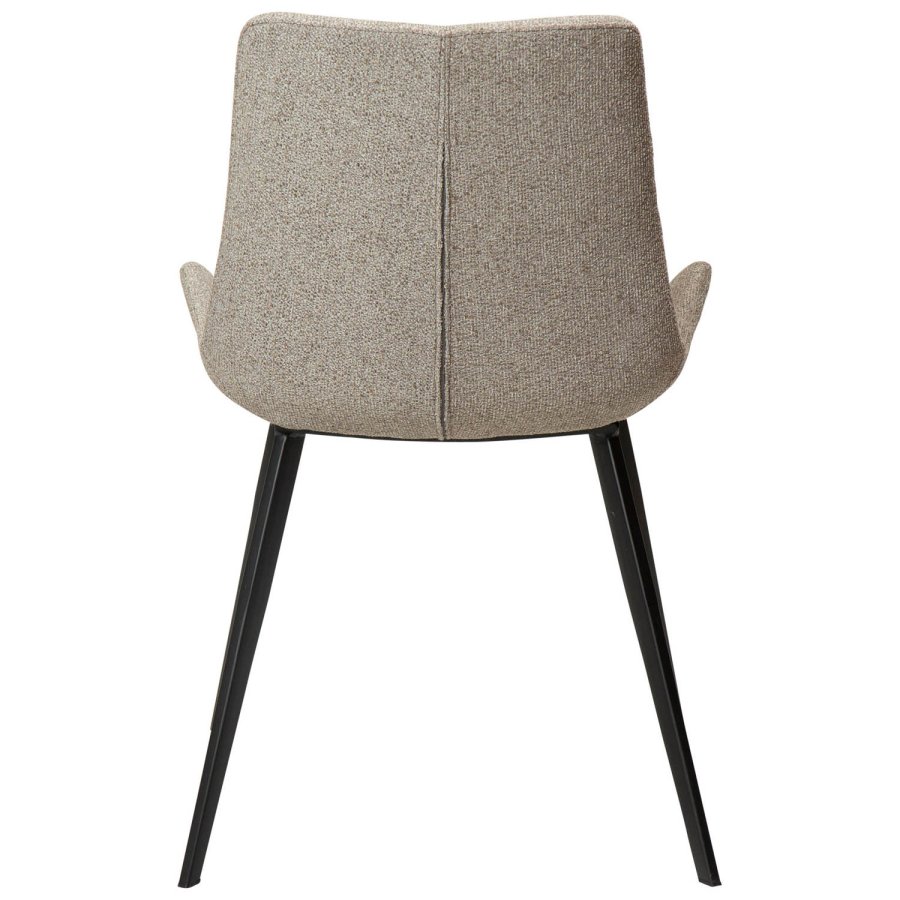 DAN-FORM Hype spisebordsstol - sand bouclé stof og sort stl