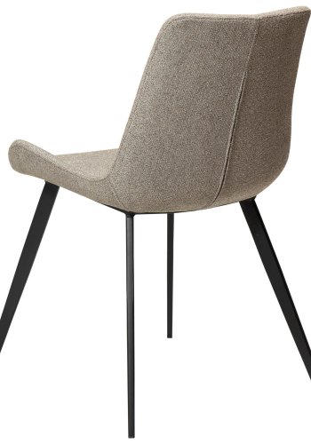 DAN-FORM Hype spisebordsstol - sand bouclé stof og sort stl