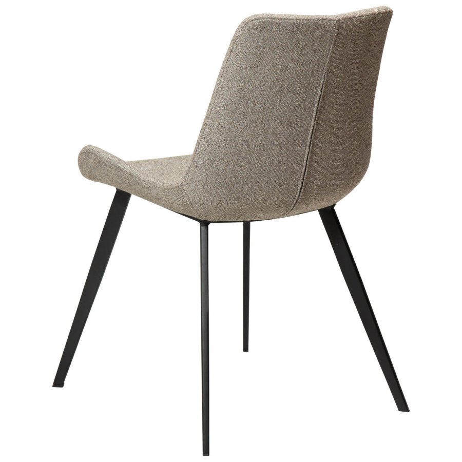 DAN-FORM Hype spisebordsstol - sand bouclé stof og sort stl