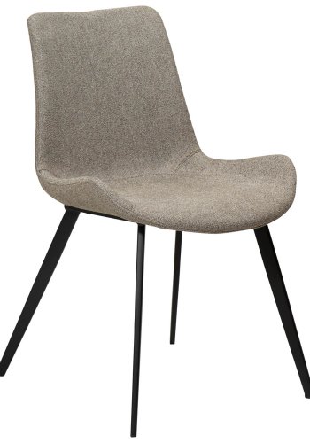 DAN-FORM Hype spisebordsstol - sand bouclé stof og sort stl